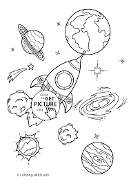 Maybe you would like to learn more about one of these? Space Coloring Pages For Kids With Rocket Printable Free Coloing 4kids Com