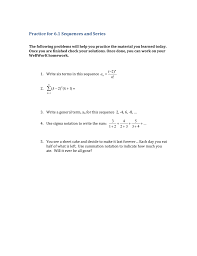 👉 learn how to find the partial sum of an arithmetic series. Practice For 6 1 Sequences And Series