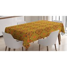 Shop for dining room tablecloths at bed bath & beyond. Abstract Tablecloth By Ambesonne 60w X 84l Inches Dining Room Kitchen Rectangular Table Cover Yellow Marigold Dark Orange Mix Of Geometric Forms Circles Arrows With Modern Effects Artwork Tabletop Accessories Linens Stanoc Com