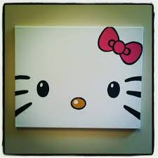 With a few canvas ideas in mind, create artwork. 30 Perfect Ideas For Creating Lovely Hello Kitty Bedroom Hello Kitty Bedroom Diy Hello Kitty Hello Kitty Painting