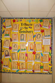 Simple Birthday Bulletin Board Ideas For Office The Kids Did Portraits Of Teachers For The Office Bulletin Board Mary Wallis Teacher Morale Teacher Motivation School Climate
