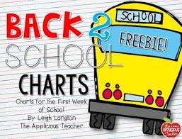 back to school charts freebie