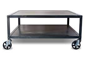 A lower storage shelf adds even more function. Hand Crafted Industrial Modern Square Metal Coffee Table With Casters Rolling Coffee Table By Real Industrial Edge Furniture Llc Custommade Com