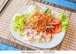 This salad is absolutely delicious. Raw Shrimp And Spicy Sauce Seafood Thailand Spicy Salad Shrimp In Fish Sauce Soft Focus Poster Id 122238026