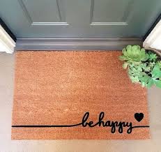 Free Shipping Be Happy Coir Doormat Coir Funny Doormat Etsy Door Mat Coir Doormat Sweet Home