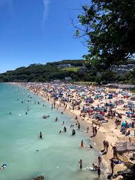 United kingdom, st ives, carbis bay. Beware Of Beach Crowds And Rip Currents Says Rnli St Ives Local