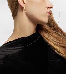 Melissa Kaye Lola Needle Small 18kt gold earrings with diamonds Melissa Kaye