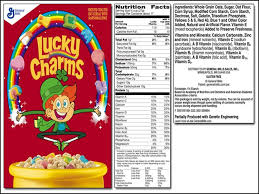 Lucky Charms Cereal Food Label Lucky Charms Cereal Nutrition