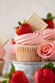 Strawberry Cupcakes White Chocolate Buttercream Life Made Simple Recipe Desserts Strawberry Cupcakes White Chocolate Buttercream