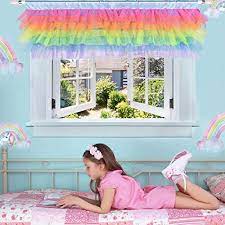 The valance can be paired with matching antonia blackout panels (sold separately). Rainbow Valance For Girls Bedroom Tulle Tutu Unicorn Valance For Baby Nursery Room Window 52 16 Unicorn Room Decor Buy Online At Best Price In Uae Amazon Ae