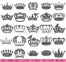 Doodle Crown Clipart Clip Art And Vectors Vintage Crown Etsy In 2021 Crown Clip Art Crown Silhouette Clip Art