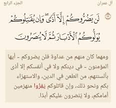 بـســم الله الــرحـمــان الــرحـيــم تفسير قوله تعالى ل ن ي ض ر وك م إ ل ا أ ذ ى و إ ن ي ق ات ل وك م ي و ل Islam Quran Quran Arabic Calligraphy