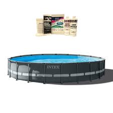 You'll also need to have a product that will reduce the. Above Ground Pools Intex 18 X 52 Ultra Xtra Frame Above Ground Swimming Pool Set With Pump Yard Garden Outdoor Living