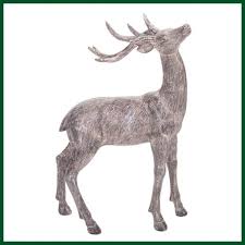 Grosser Deko Hirsch Vintage Grau Figur Polyresin H29 Herbst Winter Hirsch Deko Winterdekorationen Deko