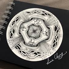 Lisa Chang On Instagram Quib Mi2 Ahh Mooka Zendala Zendalaart Art Tangle Zentangle Mandala Mandalaart Doodle Zentangle Artwork Tangle Art Zentangle Art