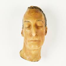 DEATH MASK, 19th century, depicting Carl Maria von Weber, painted wax.  Miscellaneous