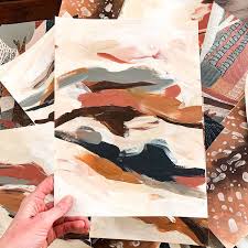 Flowy Modern Abstract Painting Warm Tones Wall Art Print Or Canvas Modern Abstract Painting Abstract Art Painting Abstract Art Diy