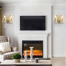 7.5 (h) x 19 (l) x 11 projection from wall, back plate: Fireplace Wall Sconces Brass
