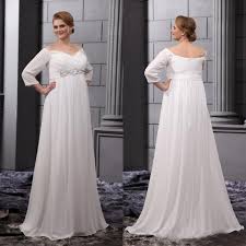 Plus size dresses with sleeves. Plus Size Wedding Dresses Empire Waist Off Shoulder Bridal Gowns Beach Pregnant Wedding Party Dress Maternity Bridesmaid Ivory Chiffon Short Bridal Gowns Strapless Wedding Dress From Weddingfactory 140 71 Dhgate Com