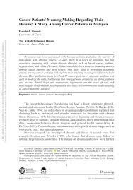 Hopefully killing the entire virus. Pdf Cancer Patients Meaning Making Regarding Their Dreams A Study Among Cancer Patients In Malaysia