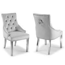 Grey bar stools 131 items. Cheshire Knocker Back Velvet Dining Chairs Set Of 2 Light Grey The Furniture Mega Store