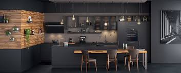 Ambiance Black Cuisine Moderne Amenagement Cuisine Design De Cuisine Moderne