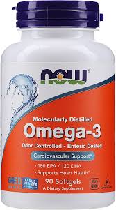 Capsules "Omega-3" 1000 mg Now Foods Omega-3 Molecularly Distilled 180  EPA/120 DHA