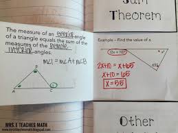 Angles In Triangles Interactive Student Notebook Page Idea Teaching Geometry Math Interactive Notebook Interactive Math Journals