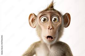 Photo Art Print Surprised Monkey Expression Portrait