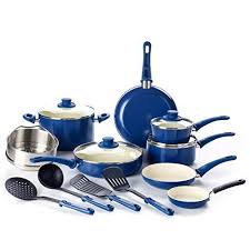 10 Best Blue Kitchen Accessories Ceramic Non Stick Blue Kitchen Accessories Cookware Set