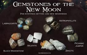 Gemstones Of The New Moon New Moon Rituals Wicca Crystals Charge Crystals
