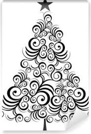 Black And White Christmas Tree Doodle Christmas Tree Black Outline Wall Mural Pixers We Live To Change In 2020 Christmas Tree Art Christmas Drawing Christmas Doodles