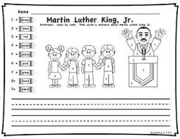 Martin Luther King Jr Color By Number And Writing Activity In 2020 Luther Writing Activities Martin Luther King