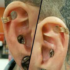 Stretched Cartilage Coin Slot Ear Piercings Cartilage Multiple Ear Piercings Piercings
