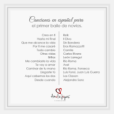 Si aprendes español y además, te apasiona la música en español, practica el idioma compartimos contigo los vídeos con la letra de las canciones para las cantes y también, el enlace a lyricstraining (cuando aprende gramática: Canciones En Espanol Para El Primer Baile De Novios Bullet Journal Journal