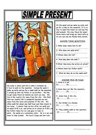 Contoh soal simple present tense multiple choice. Simple Present Reading Comprehension Text English Esl Worksheets For Distance Learning And Physical Classrooms