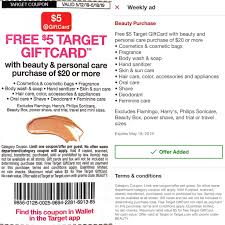 Maybe you would like to learn more about one of these? Target Free 5 Gift Card With 20 Beauty Personal Care Purchase Coupon In Ad Or Cartwheel App Muaonthecheap
