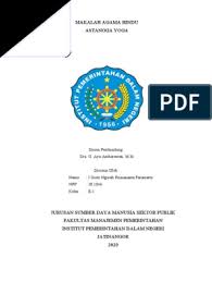 Soal agama hindu k13 kelas xi. Makalah Astangga Yoga