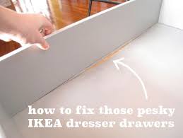 Drawers have channels either on the bottom or on both sides that have to match up with the guides in the chest, look at the drawer and find which you have, then while looking at the. How To Repair A Broken Ikea Dresser Drawer Ikea Drawers Ikea Furniture Makeover Ikea Furniture