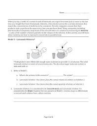 Molarity Pogil