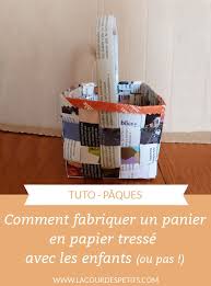 Un Panier En Papier Tresse Pour Les Petites Mains La Cour Des Petits Panier En Papier Panier De Paques En Papier Panier De Paques