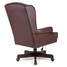 Belleze Traditional Executive Wingback Office Desk Chair Button Tufted Styling With Faux Leather Wood Base Brown Walmart Com Walmart Com