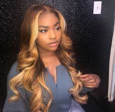 Black And Honey Blonde Wig Pin By Crownshay On Hairstyles Wig Hairstyles Hair Styles Honey Blonde Hair