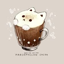 Cocoa Marshmallow Cat An Art Print By Nadia Kim Kawaii Drawings Cute Food Art Kawaii Art