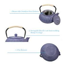 More images for how to use a cast iron teapot » Cast Iron Tea Pot Japanese Tetsubin Tea Kettle Durable Cast Iron Teapot With Tea Strainer And Enameled Interior 34oz 1000ml Teapots Aliexpress