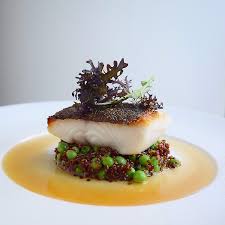 Black Cod On Pork Stock Braised Quinoa And Sweet Peas With Bacon Dashi Food Plating Food Food Inspiration