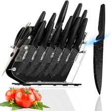 Japanese knives, on the other hand, have less than 17 there is no point in having the best knife in the kitchen if it is blunt. Knife Set 17pcs German Stainless Steel Chef Knife Set With Acrylic Block 6 Steak Knives Professional Non Slip Handle Overstock 33354073