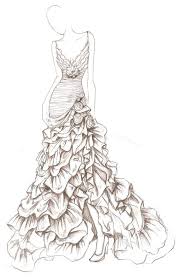 Wedding Dress Illustration Wedding Dress Pencil Drawing Etsy Dress Design Drawing Dress Illustration Fashion Sketches Dresses