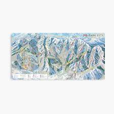 Park City Trail Map Canvas Print Ski Resort Snowboard Parkcity Utah Canvas Print Poster Park City Ski Resort Park City Skiing Park City Mountain