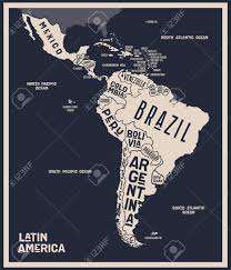 The map of latin america template in powerpoint format includes two slides, that is, the latin america map with outline and latin america political map. Map Latin America Poster Map Of Latin America Black And White Royalty Free Cliparts Vectors And Stock Illustration Image 141243226
